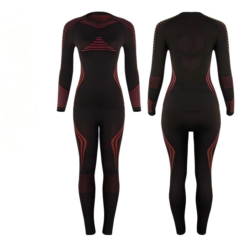 Set baselayer da sci senza cuciture per mappatura del corpo Set baselayer da sci senza cuciture per mappatura del corpo